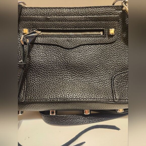 NEW Rebecca Minkoff Regan Black Pebbled Leather Small Crossbody Handbag Ret $198 - Picture 3 of 11